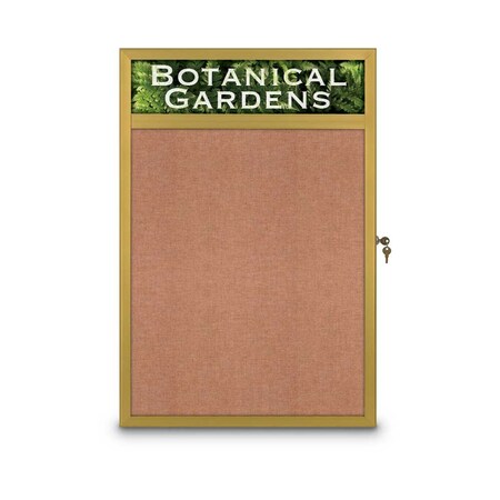 United Visual Products Open Faced Traditional Corkboard, 60x48" UV644A-BRONZE-BLSPRU